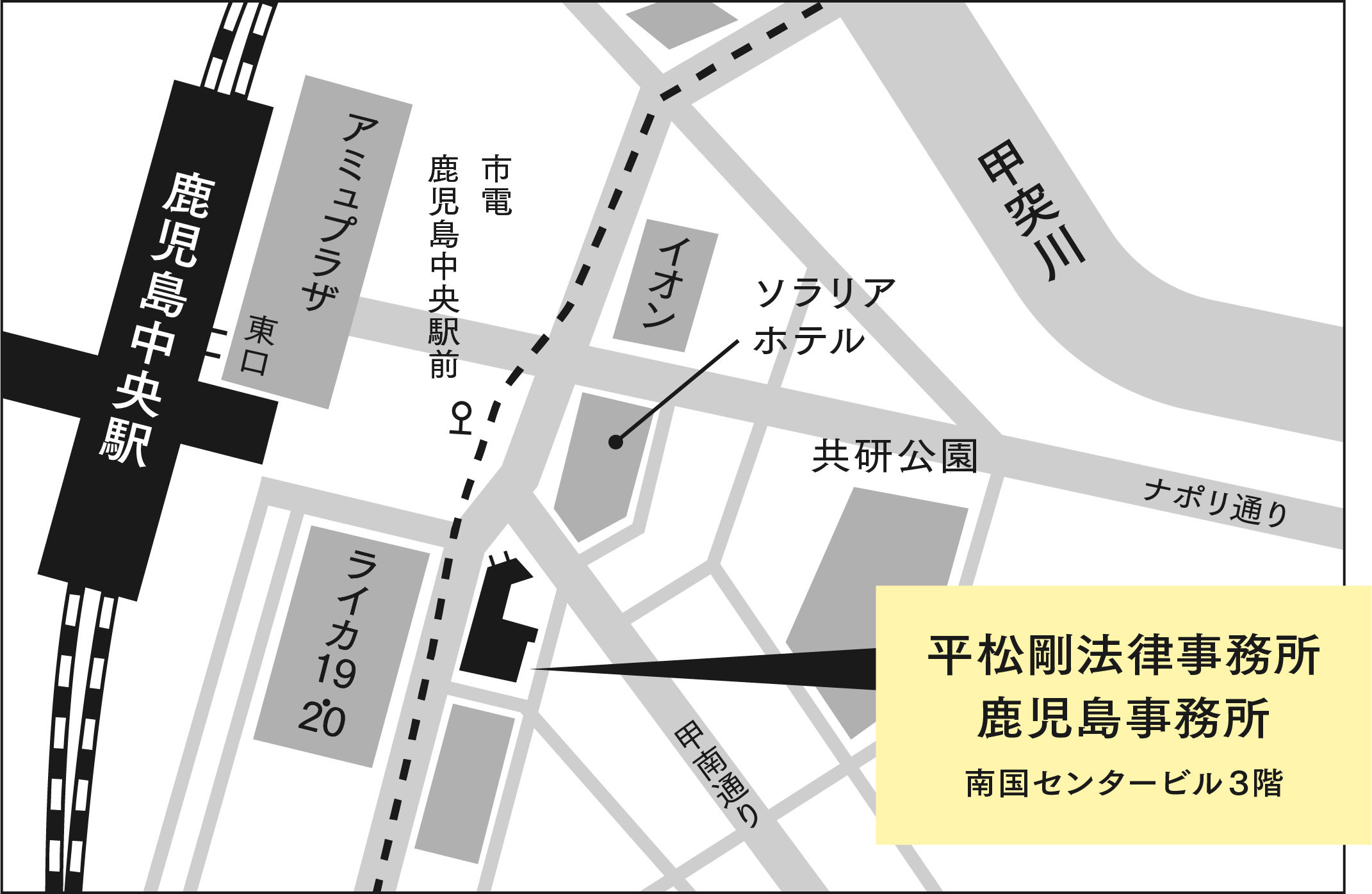 鹿児島事務所の地図