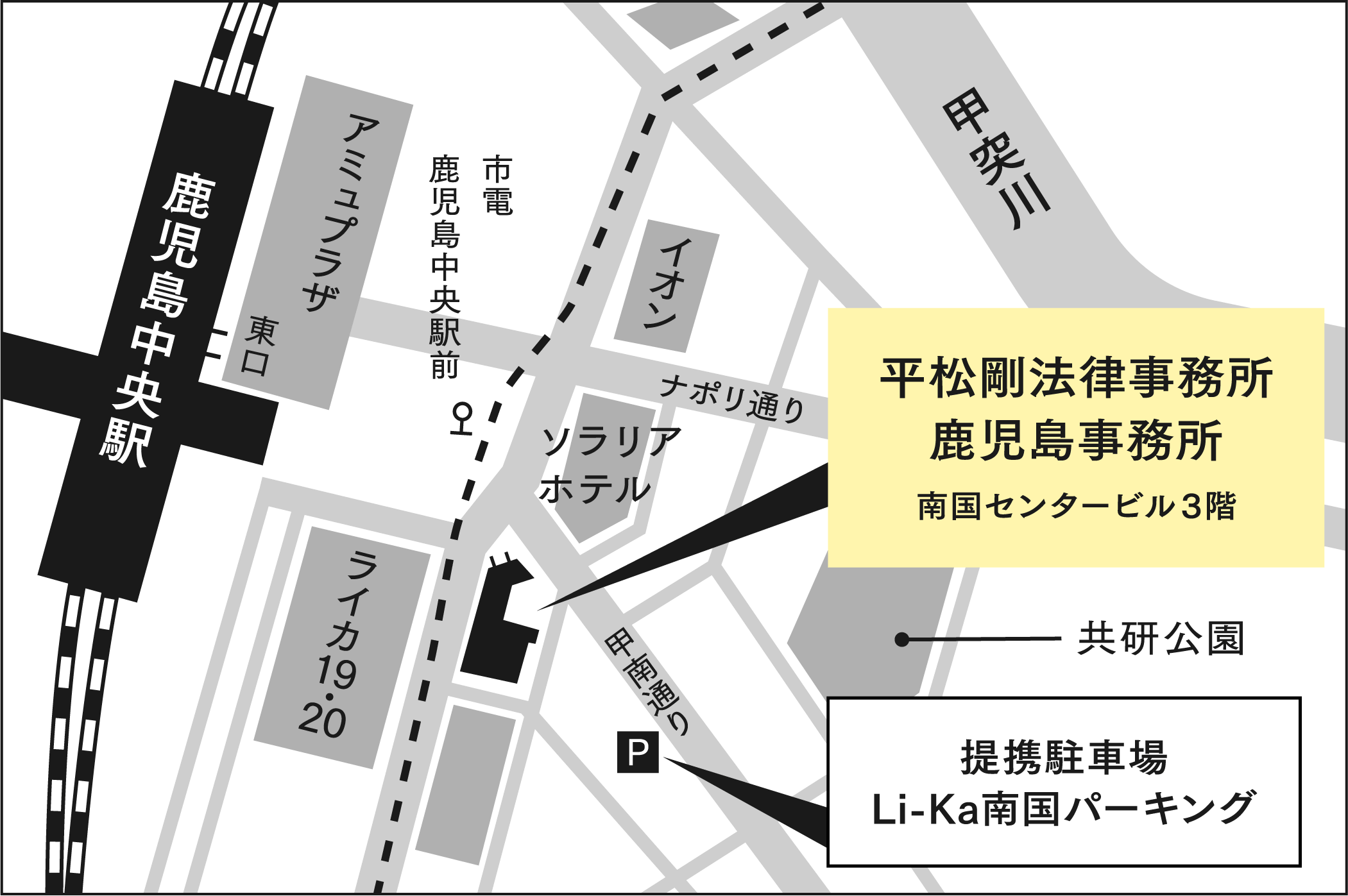 鹿児島事務所の地図