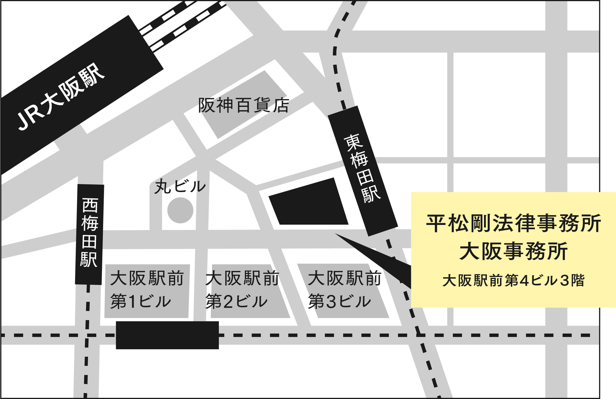 大阪事務所の地図