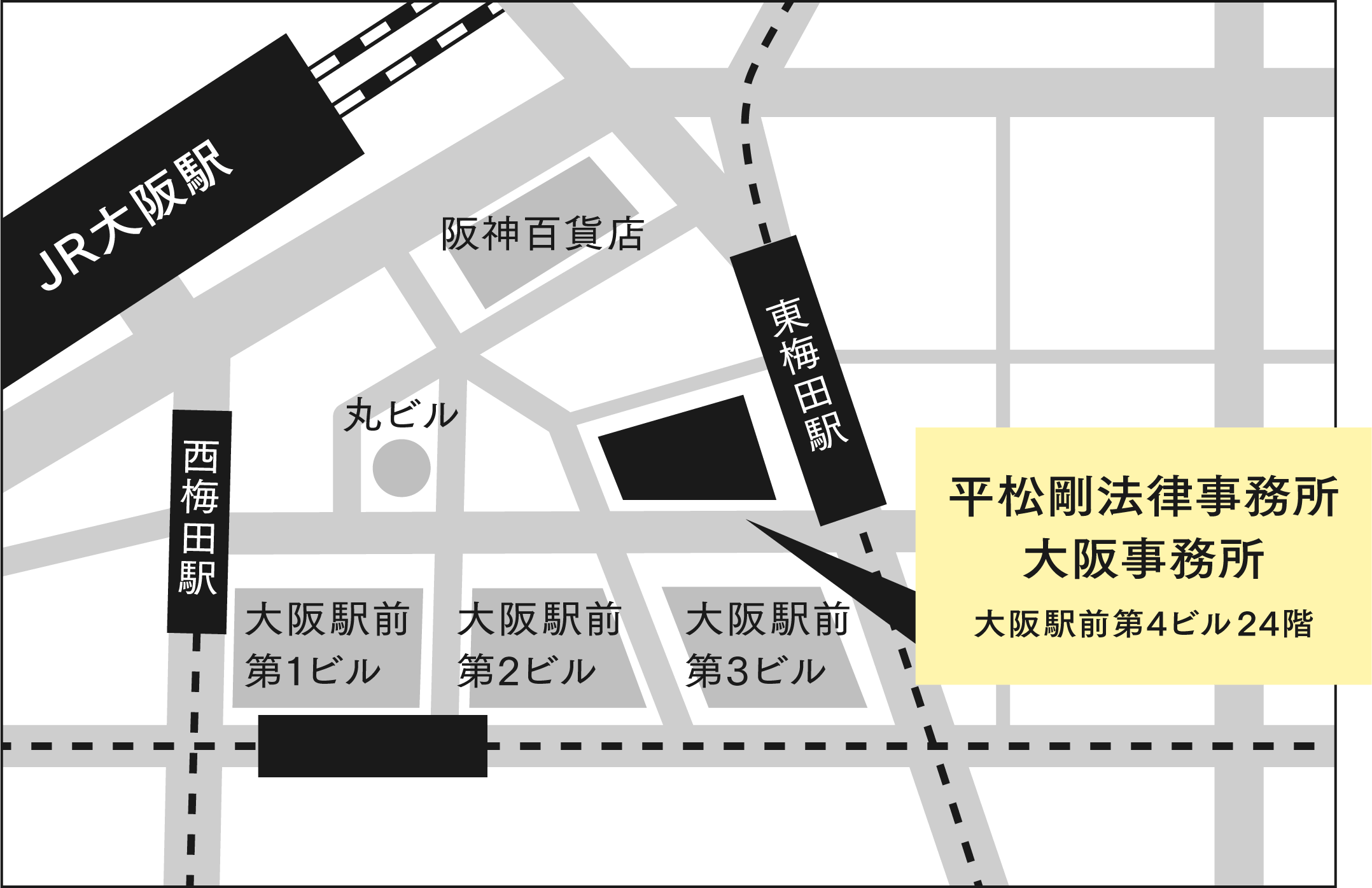 大阪事務所の地図