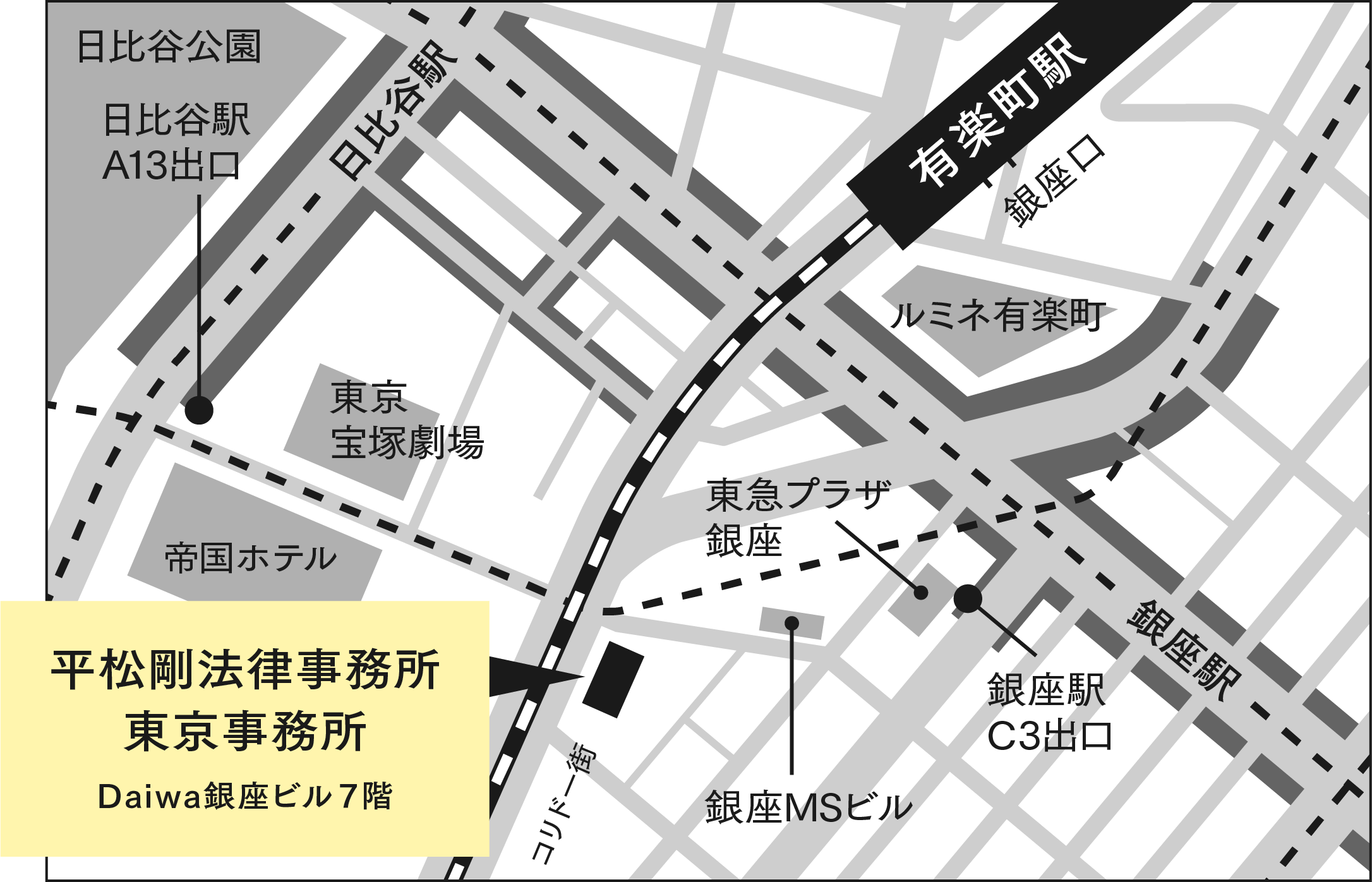 東京事務所の地図