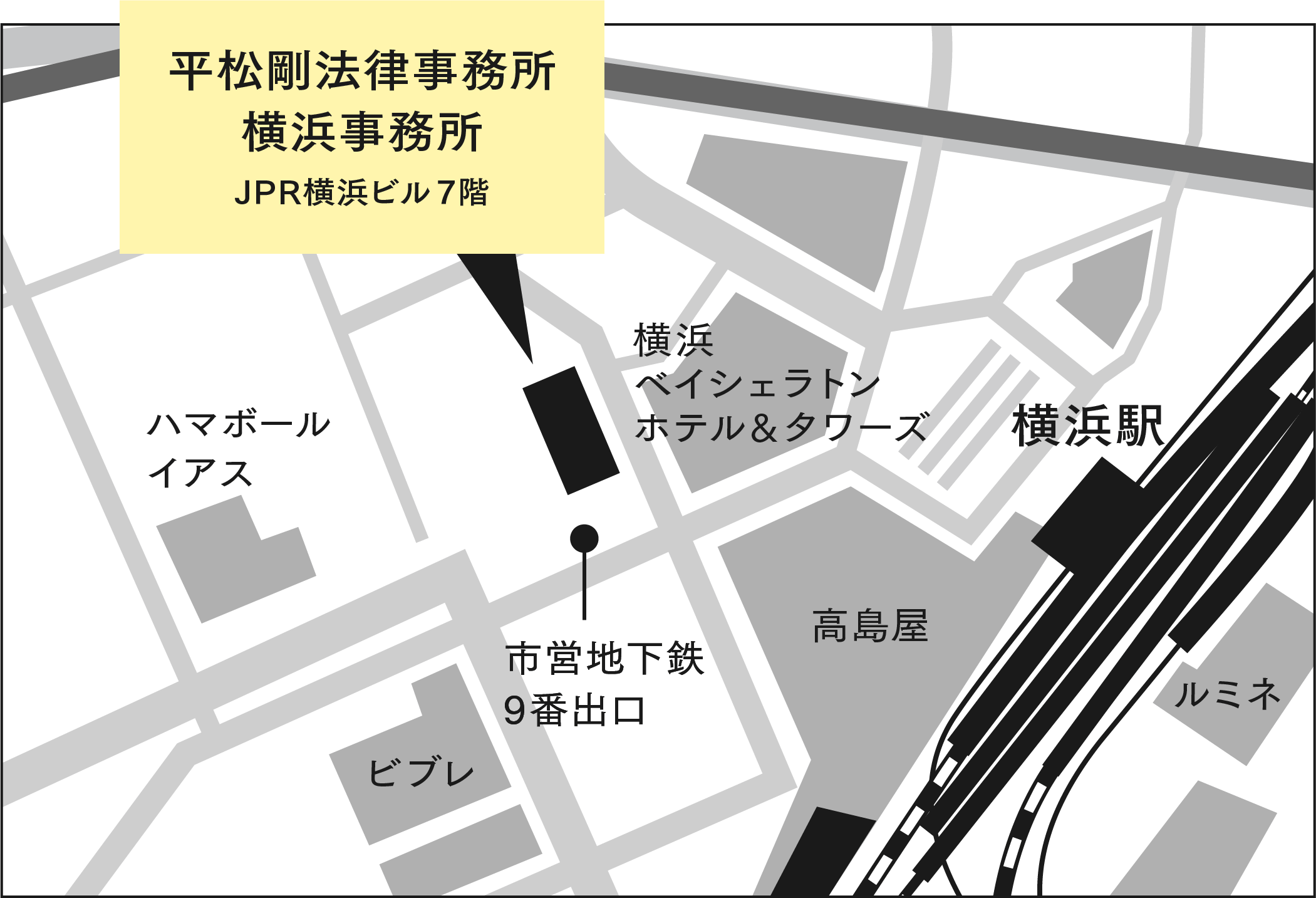 横浜事務所の地図